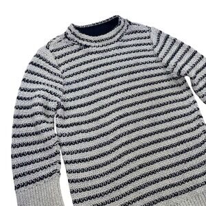 Ann Taylor Chunky Sweater, Striped Knit Pullover, Women's Size S Cotton Blend